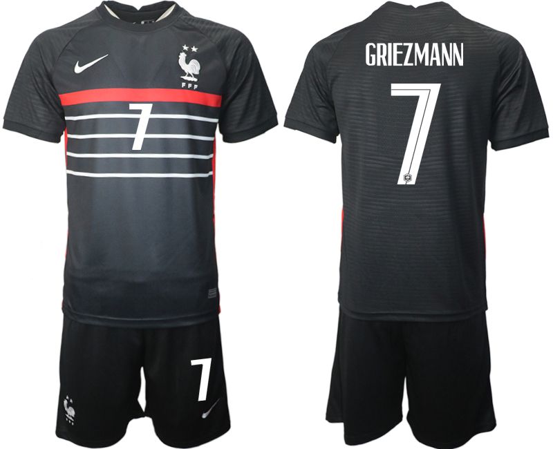 Men 2022 World Cup National Team France home black 7 Soccer Jersey